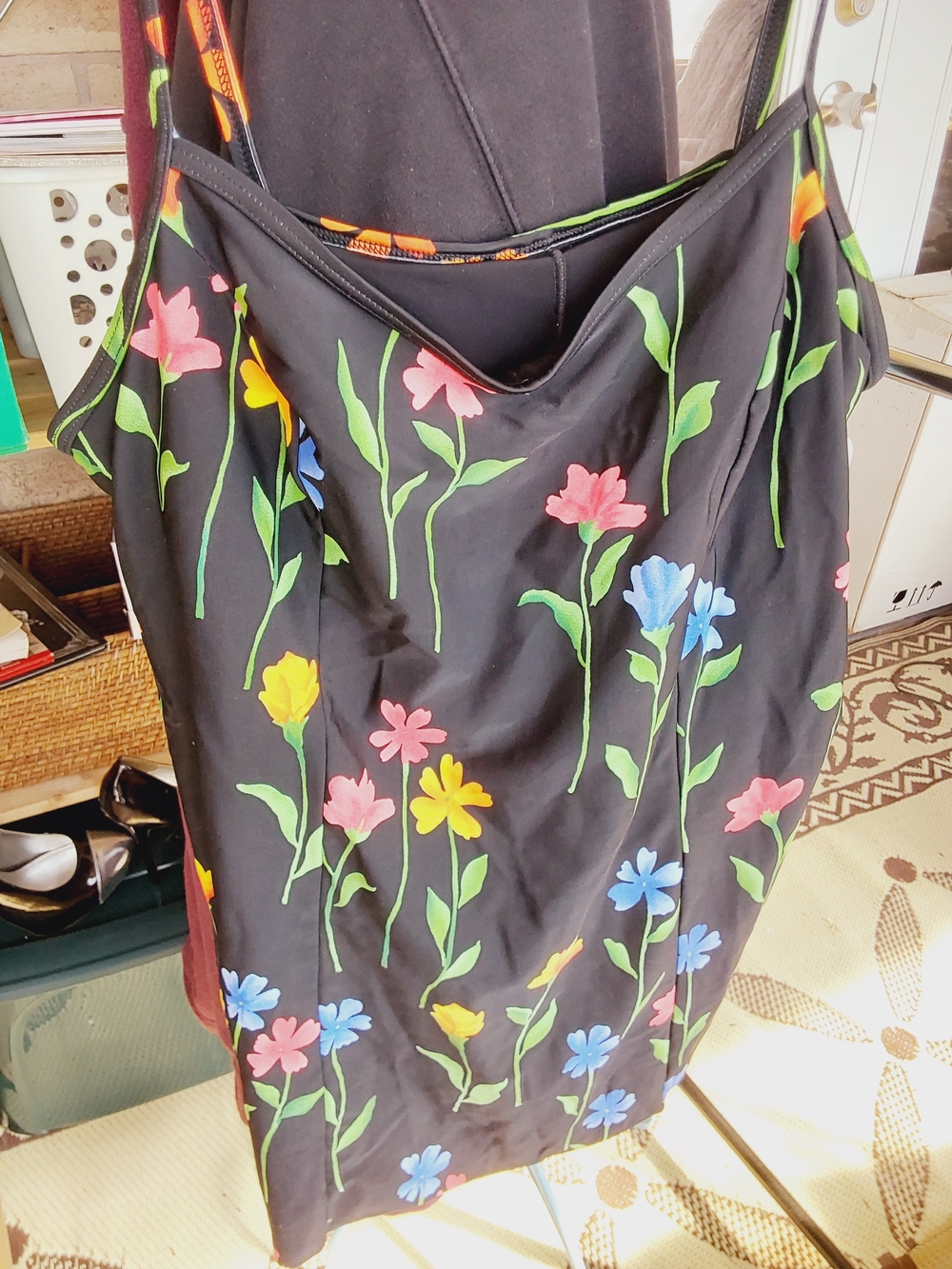 Vibrant one-piece swimsuit is size 24W